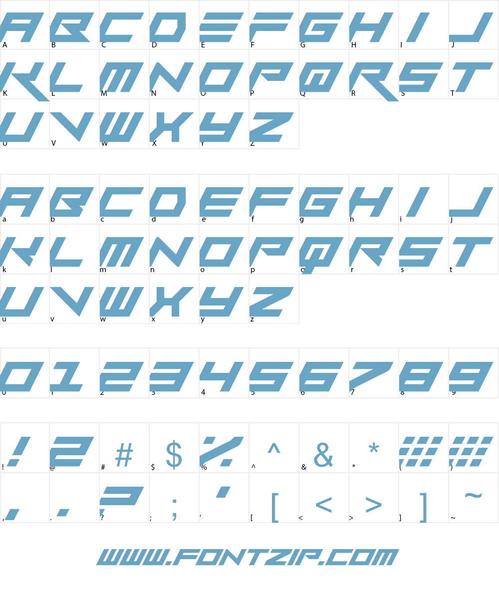 Vermin Vibes Slant Font Character